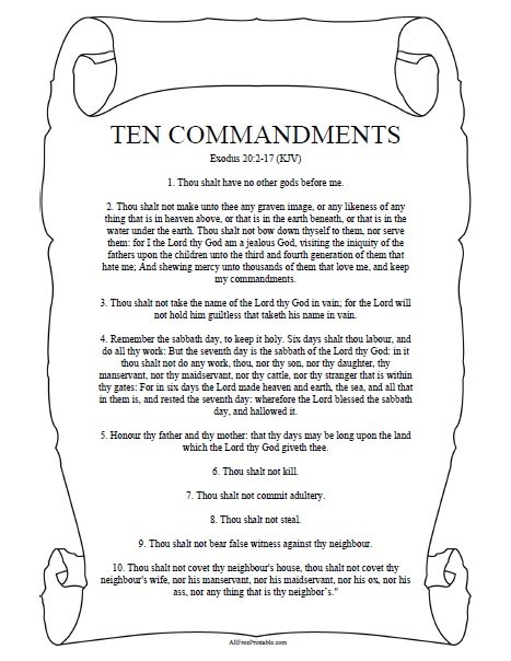 10 Commandments List