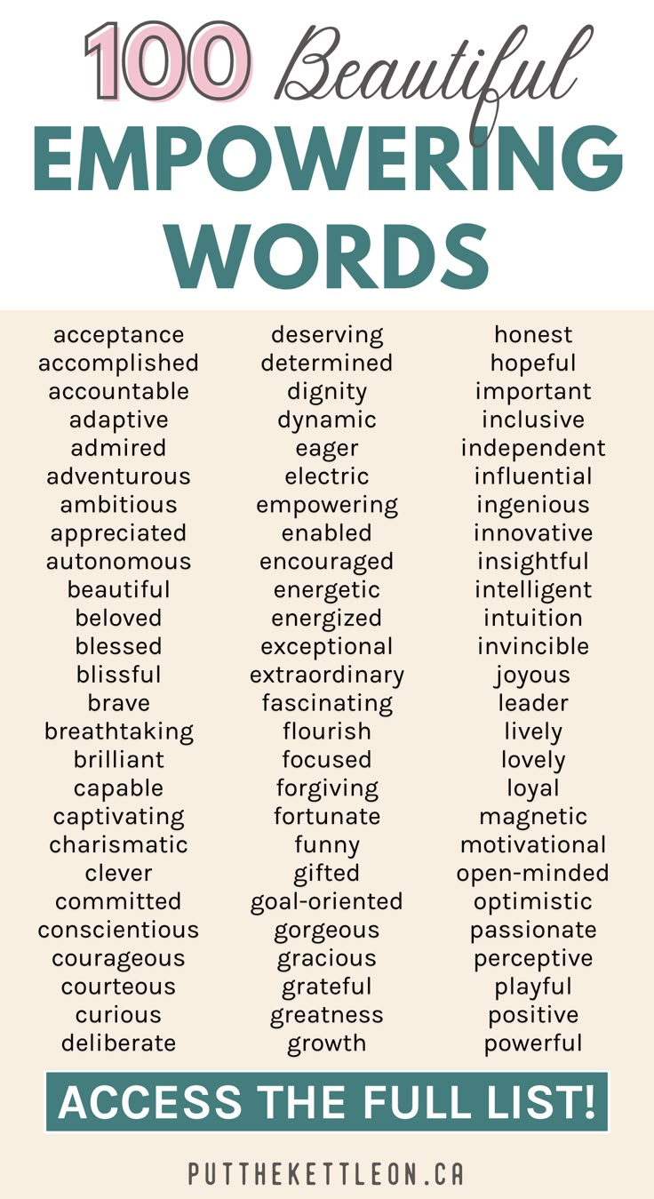 100 Empowering Words For Women To Use Words To Describe Someone