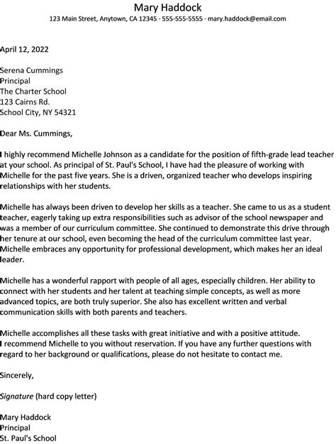 13 Letters Of Recommendation For Teacher Teacher Letter Of