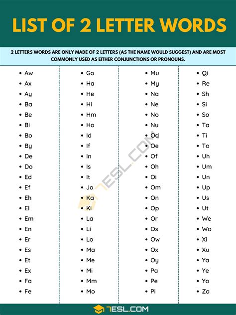 2 Letter Words With Z 2 Words In English 7Esl