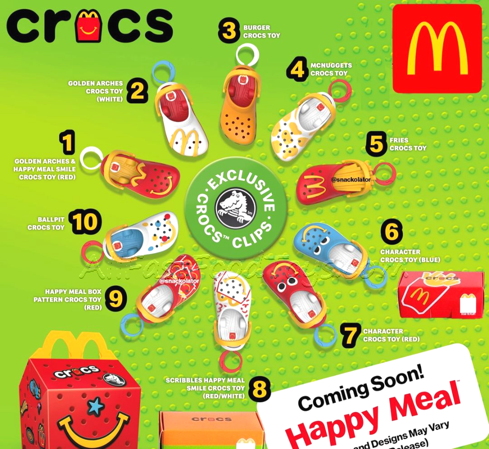 2024 Mcdonald S Mini Crocs Keychain Happy Meal Toys Or Set New Gift Kid