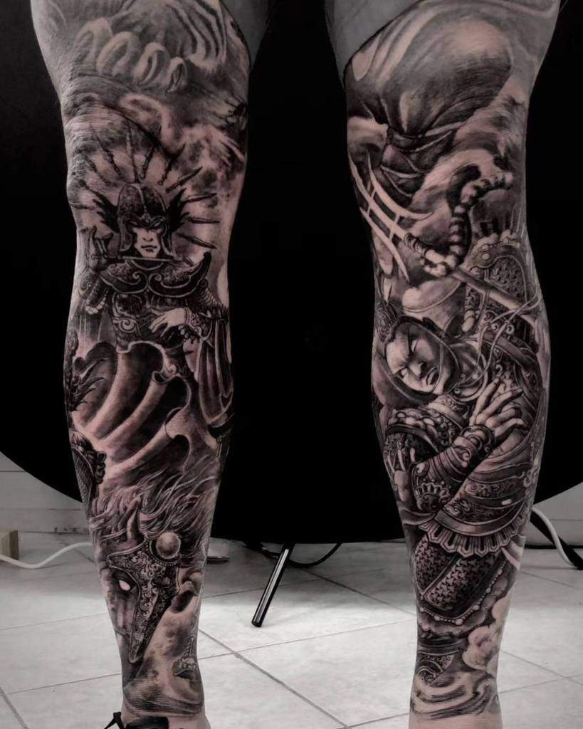 27 Coolest Leg Sleeve Tattoo Designs For Men In Different Styles