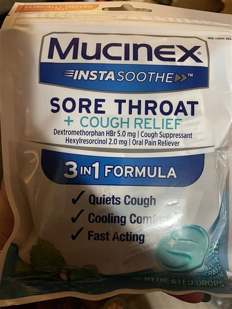 3 Pk Mucinex Sore Throat Soothing Alpine Herbs Fresh Mint Drops 40