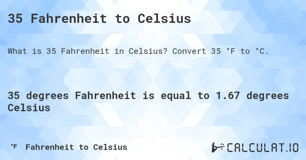 35 Celsius To Fahrenheit Calculatio