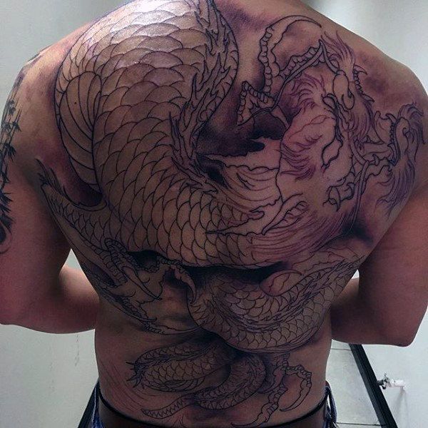 60 Dragon Back Tattoo Designs For Men Breath Of Power Dragon