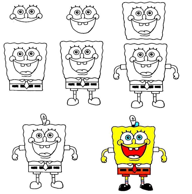 8 Easy Steps To Create Spongebob Drawing How To Draw A Spongebob