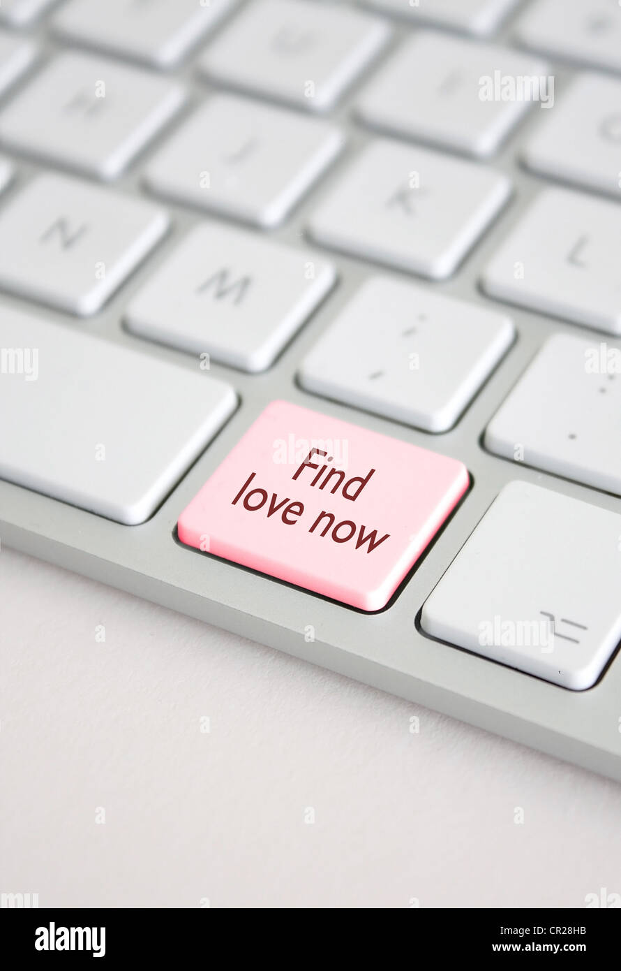 A Keyboard With A Find Love Now Button Stock Photo Alamy