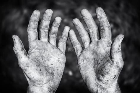 A Picture Of Dirty Hands Of A Man Stock Image Image Of Worn Water