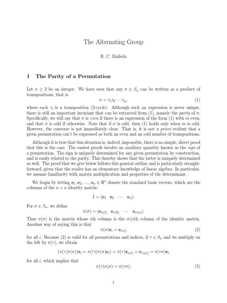 Abstract Algebra The Alternating Group Youtube