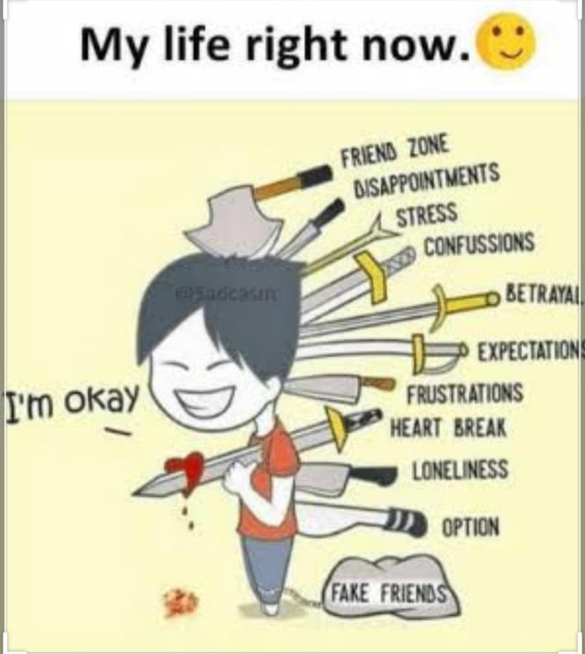 Ah The Classic I Am Okay Fine Meme R Im14andthisisdeep