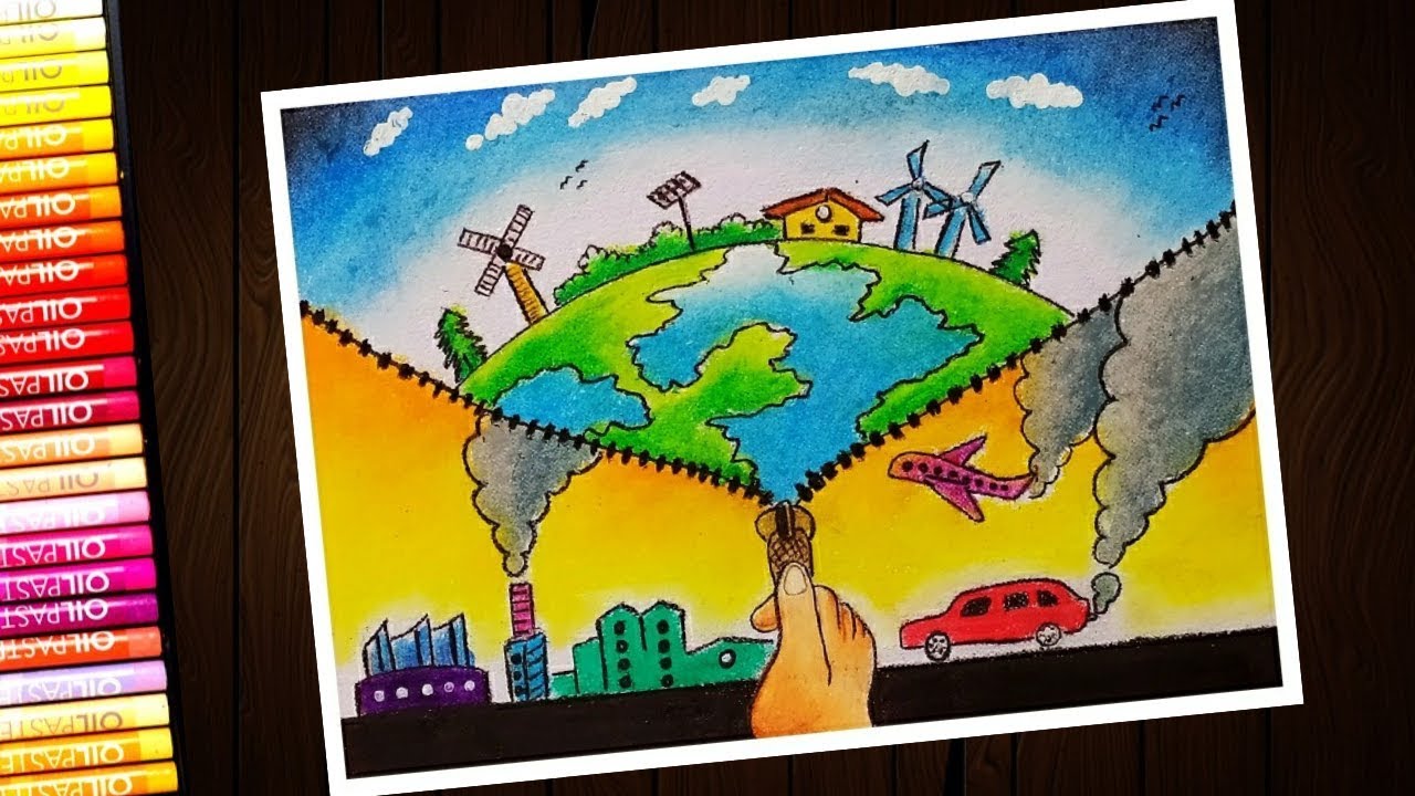 Air Pollution Drawing For Kids Easy Drawing Save Earth Youtube