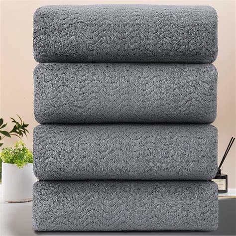 Amazon Com Bathroom Towels Set Of 4 Oversized Bath Towels Extra Large