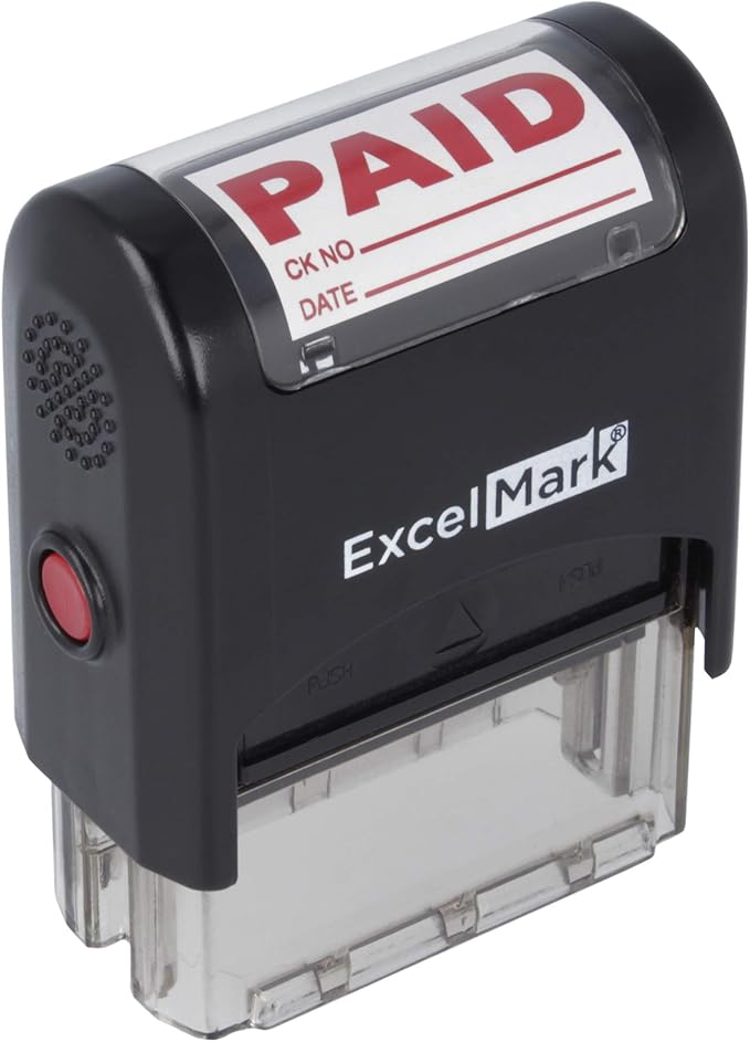 Amazon Com Paid With Check No Amount Date Excelmark Self Inking