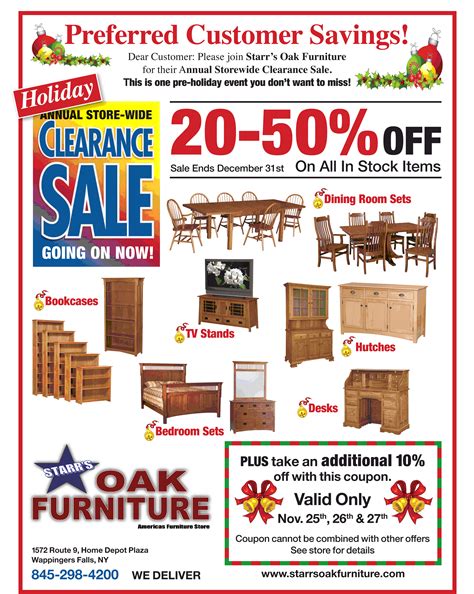 An Advertisement For The Furniture Store With Christmas Decorations On