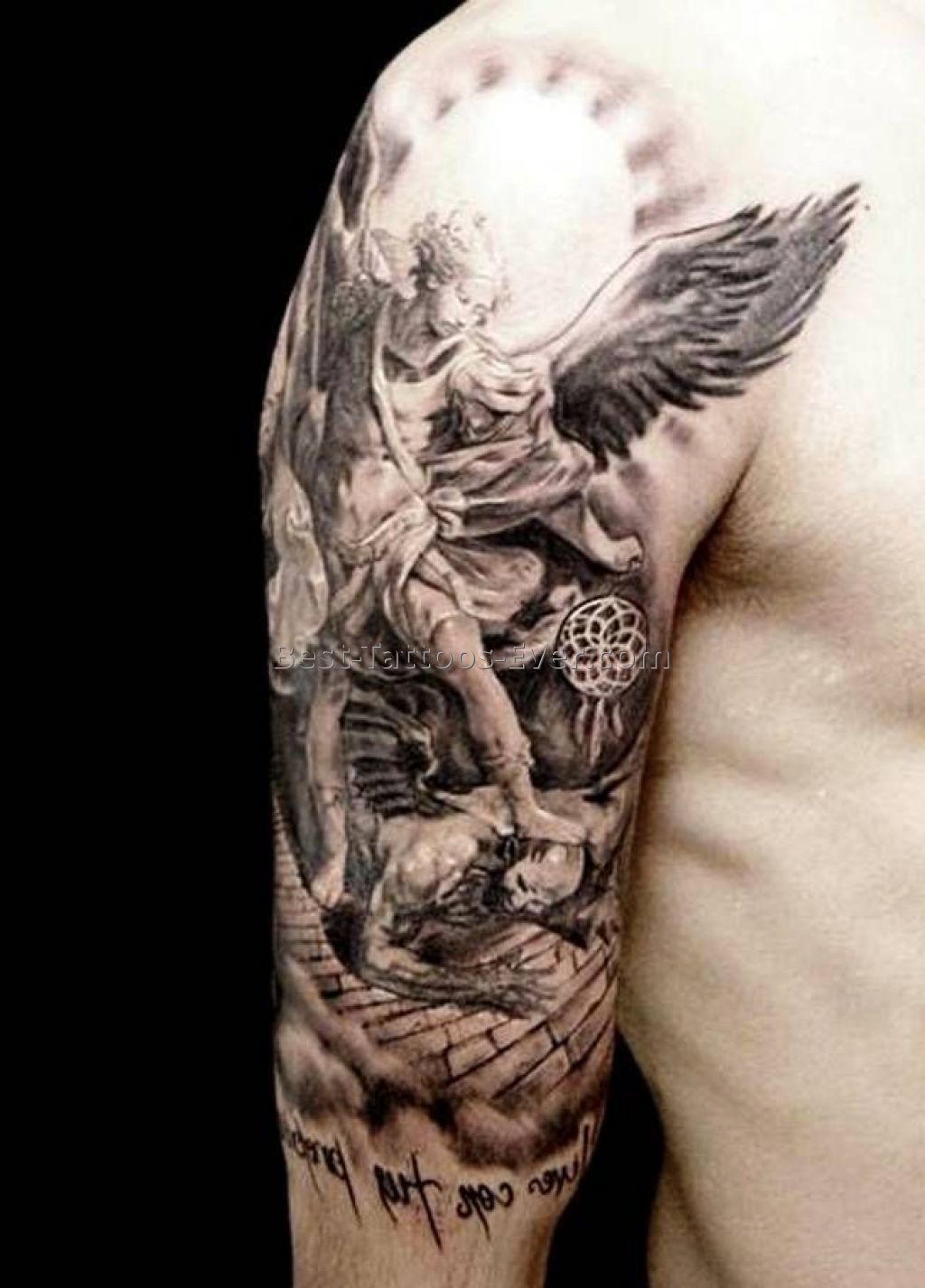 Angel De La Muerte Angel Warrior Tattoo Guardian Angel Tattoo Warrior Tattoos Angels Tattoo