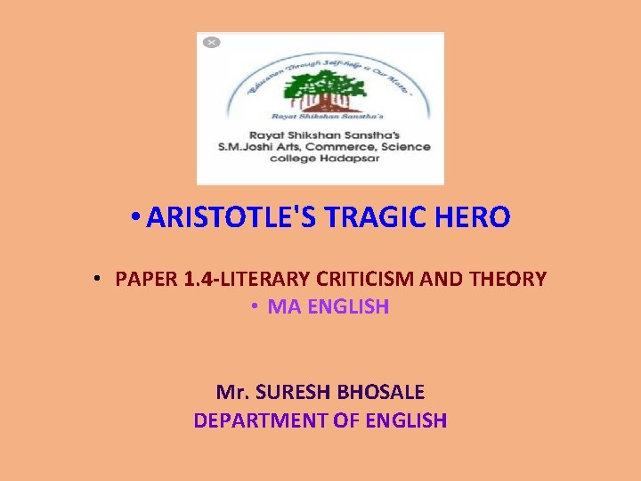 Aristotle S Tragic Hero Paper 1 4 Literary Criticism And Theory Ppt Download