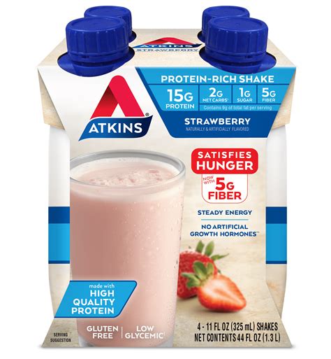 Atkins Gluten Free Protein Rich Shake Strawberry Keto Friendly 4