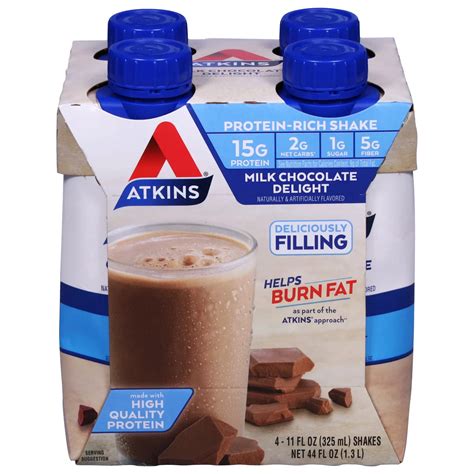 Atkins Milk Chocolate Delight Shake 4 Pk Shop Diet Fitness At H E B