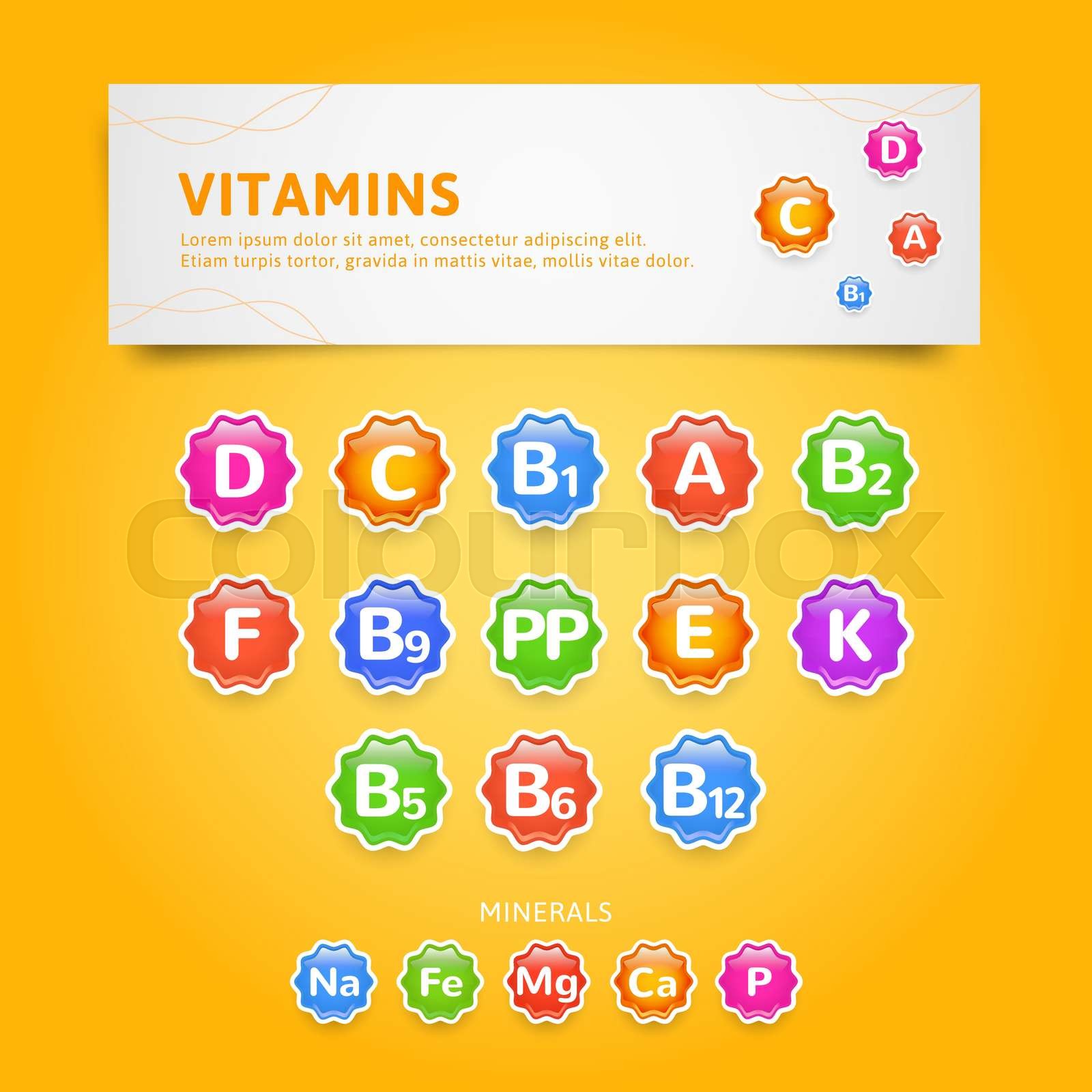 Balanced Diet Chart Healthy Food With Vitamins Stock Vector Colourbox