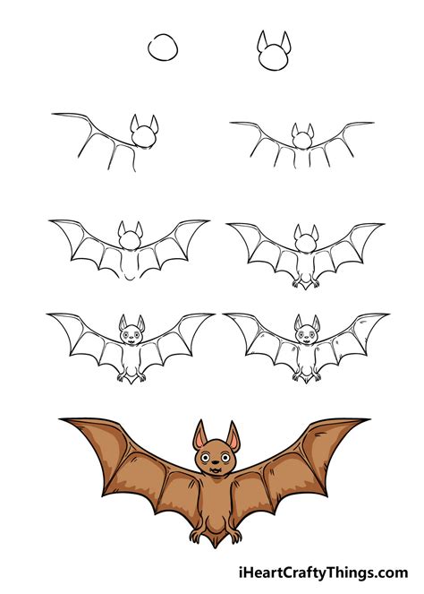 Bat Drawing How To Draw A Bat Step By Step