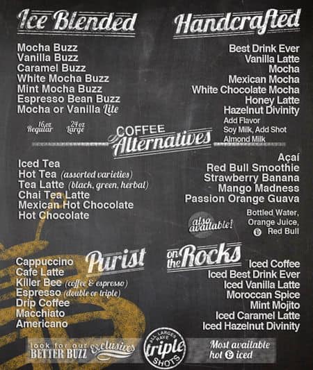 Better Buzz Coffee San Marcos Menus In San Marcos California United