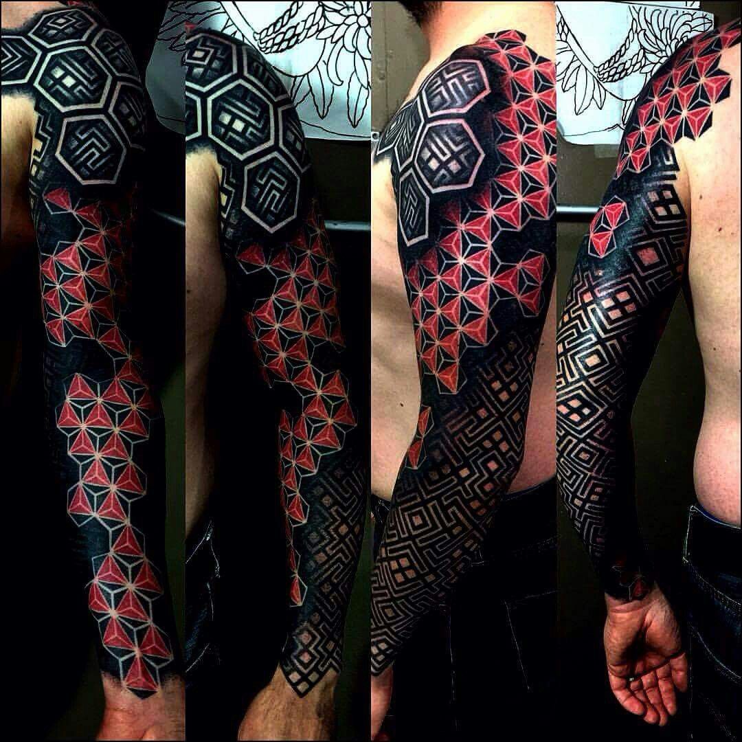 Black Sleeve Tattoo With Color