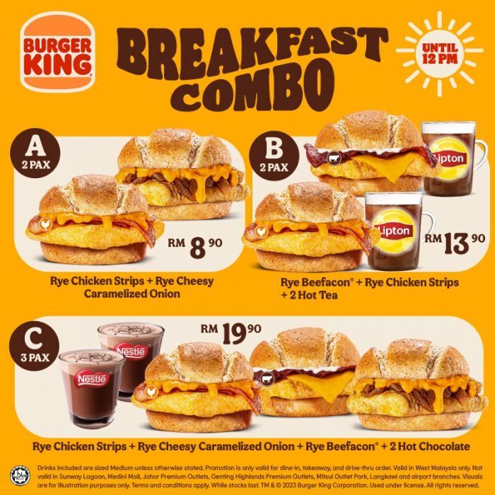 Burger King Breakfast Menu With Combo Meals And Pricing