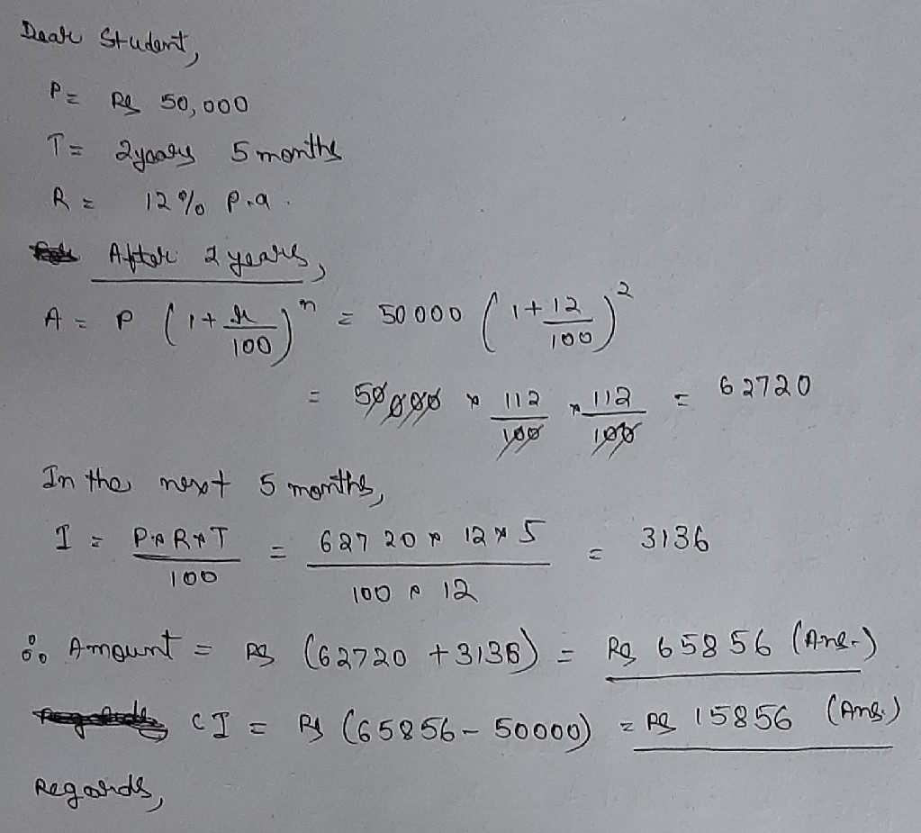 Calculate The Amount And The Compound Interest On Rs 10 000 For 2 Years