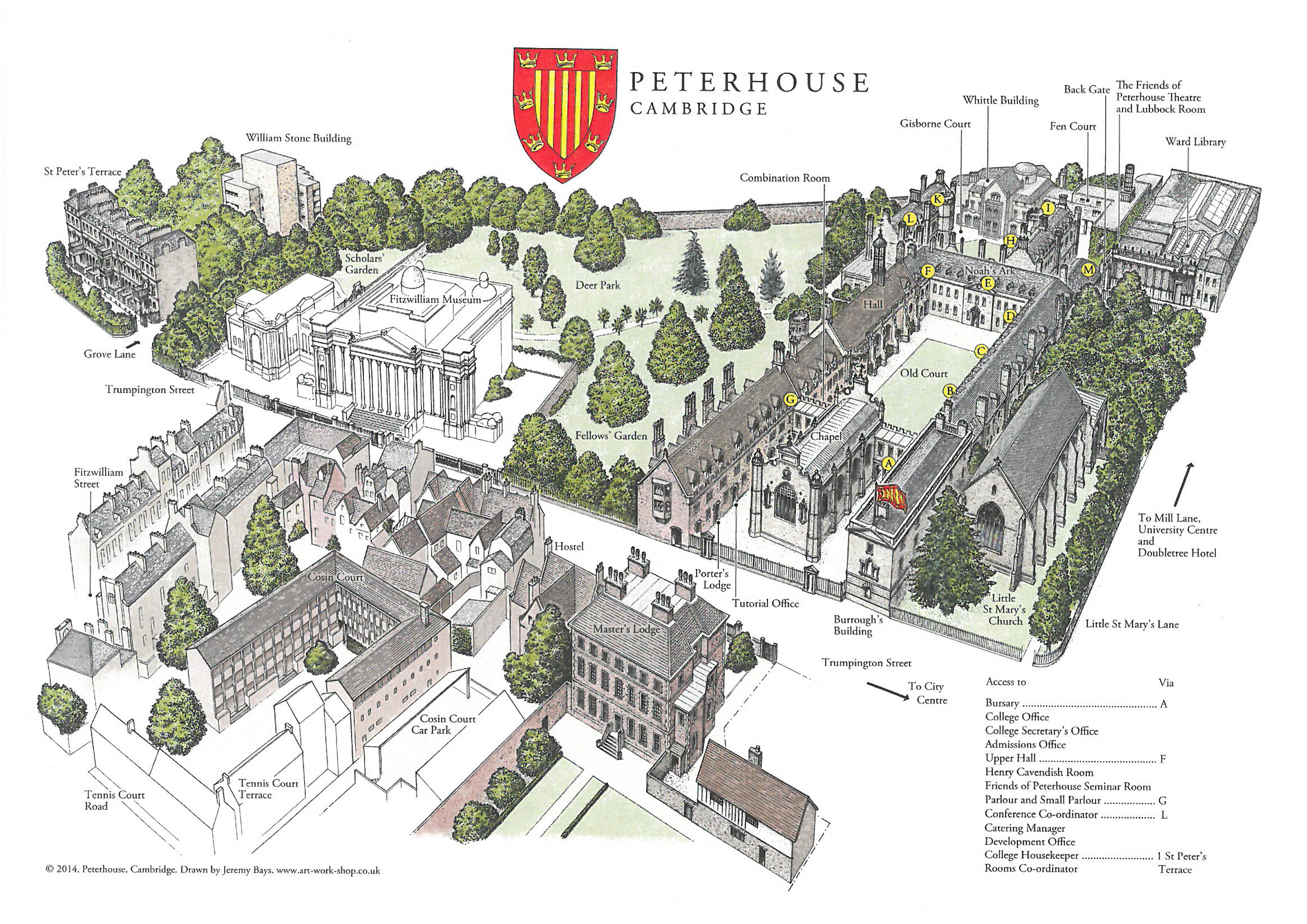 Cambridge University Campus Map