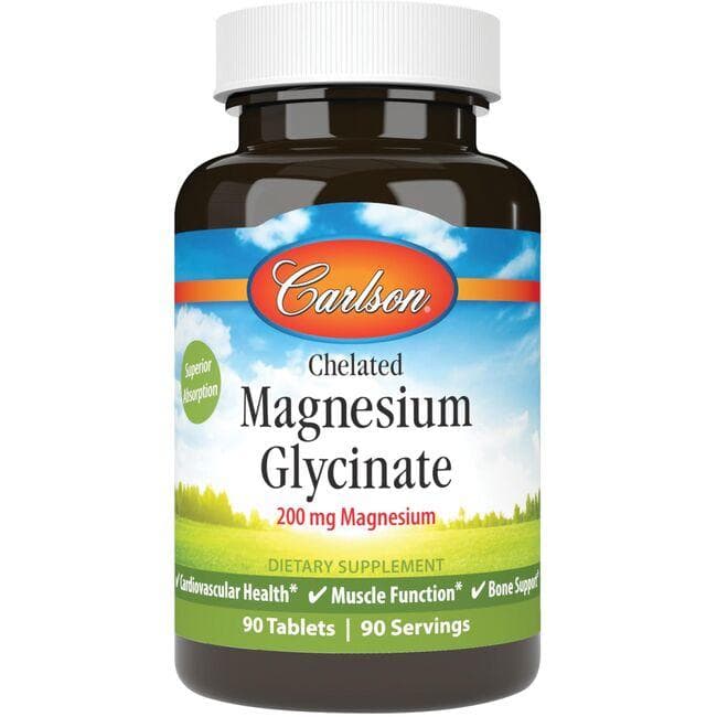 Carlson Chelated Magnesium Glycinate 200 Mg 180 Tabs Swanson