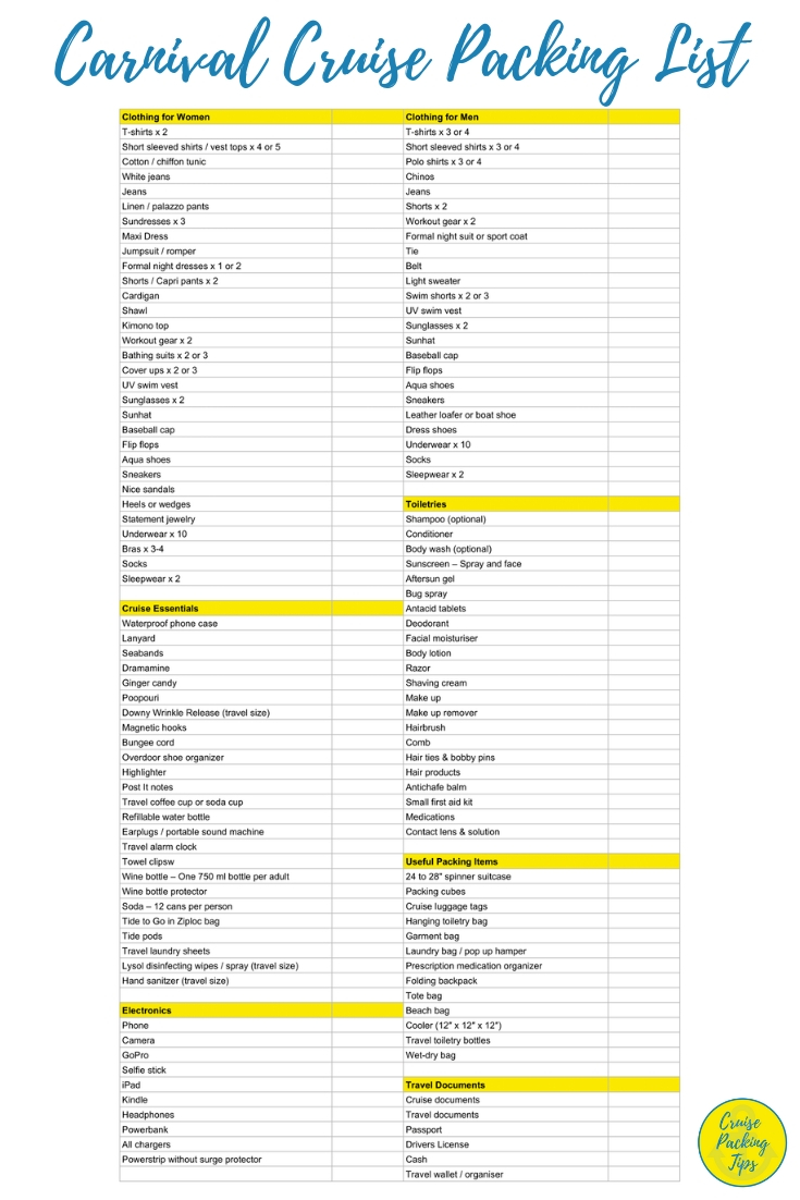 Carnival Cruise Luggage Size And Limits 2024 Plus Packing Tips