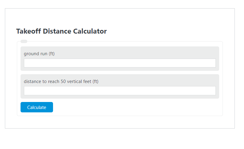 Cessna 172M Takeoff Distance Calculator