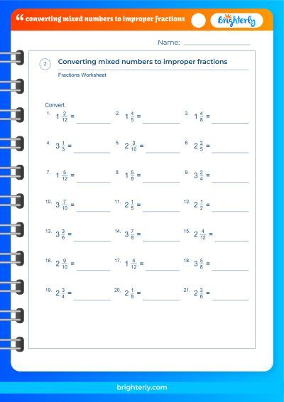 Changing Improper Fractions To Mixed Numbers In 2024 Improper