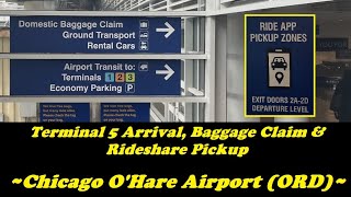 Chicago O Hare Airport Terminal 5 Arrival Baggage Claim And