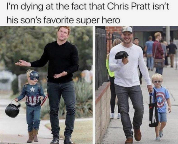 Chris Pratt Isnt His Sons Favorite Super Hero Meme Guy