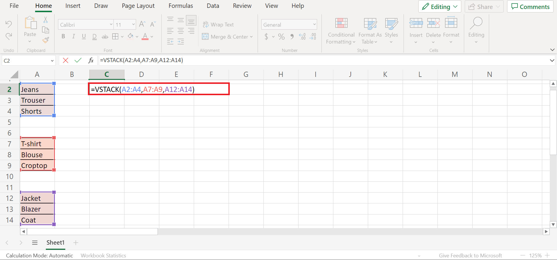 Combine Ranges And Arrays In Excel Vstack Hstack Functions