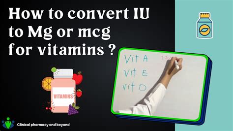 Conversion Table For Iu To Mcg Mg Learning Center