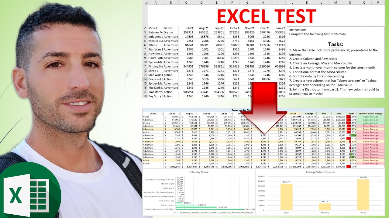 Data Analyst Excel Interview Test Example Prepare For Your Excel Test 2022 Quadexcel Com