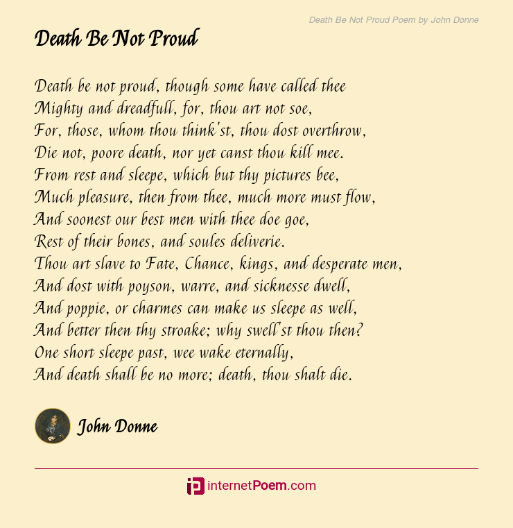 Death Be Not Proud By John Donne Ppt Download