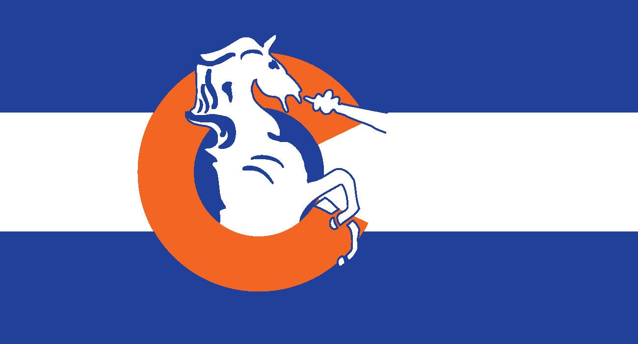 Denver Broncos Logo With The Colorado Flag Etsy