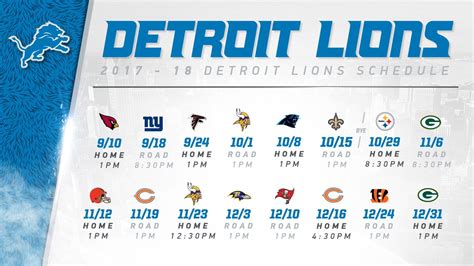 Detroit Lions Schedule 2025 2025 Tabby Ladonna