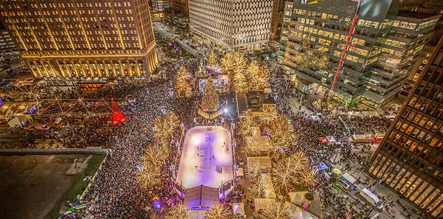 Detroit Tree Lighting Ceremony Downtown Detroit Partnership