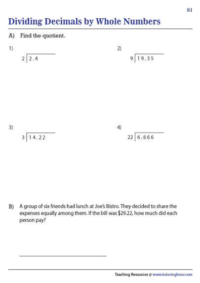 Dividing Whole Numbers With An Interactive Tutor