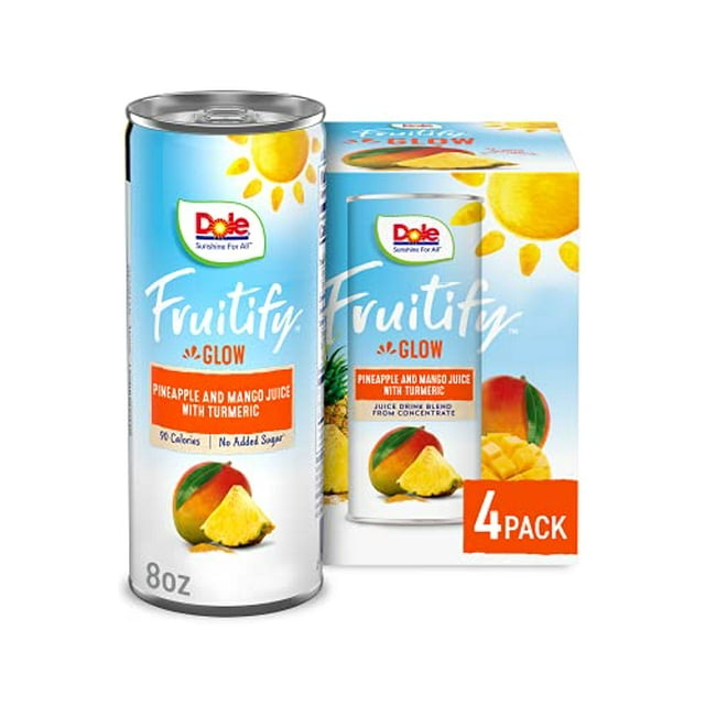 Dole Fruitify Glow Pineapple And Mango Juice With Turmeric 4 Ct 8