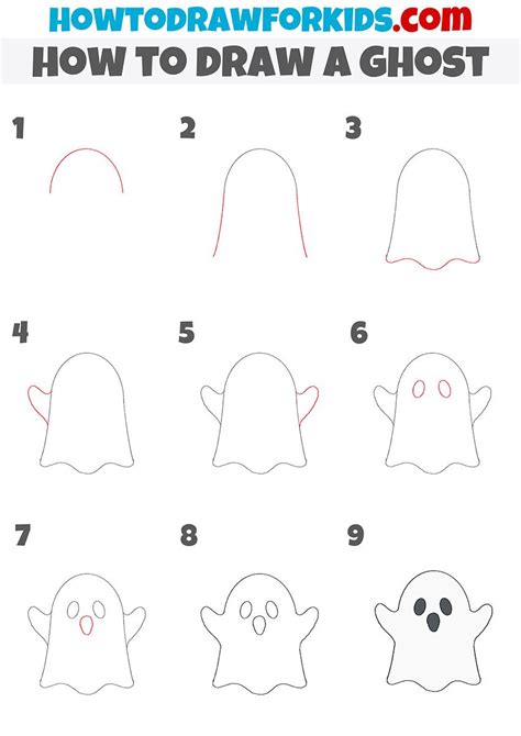 Easy How To Draw A Ghost Tutorial And Ghost Coloring Page Mural De