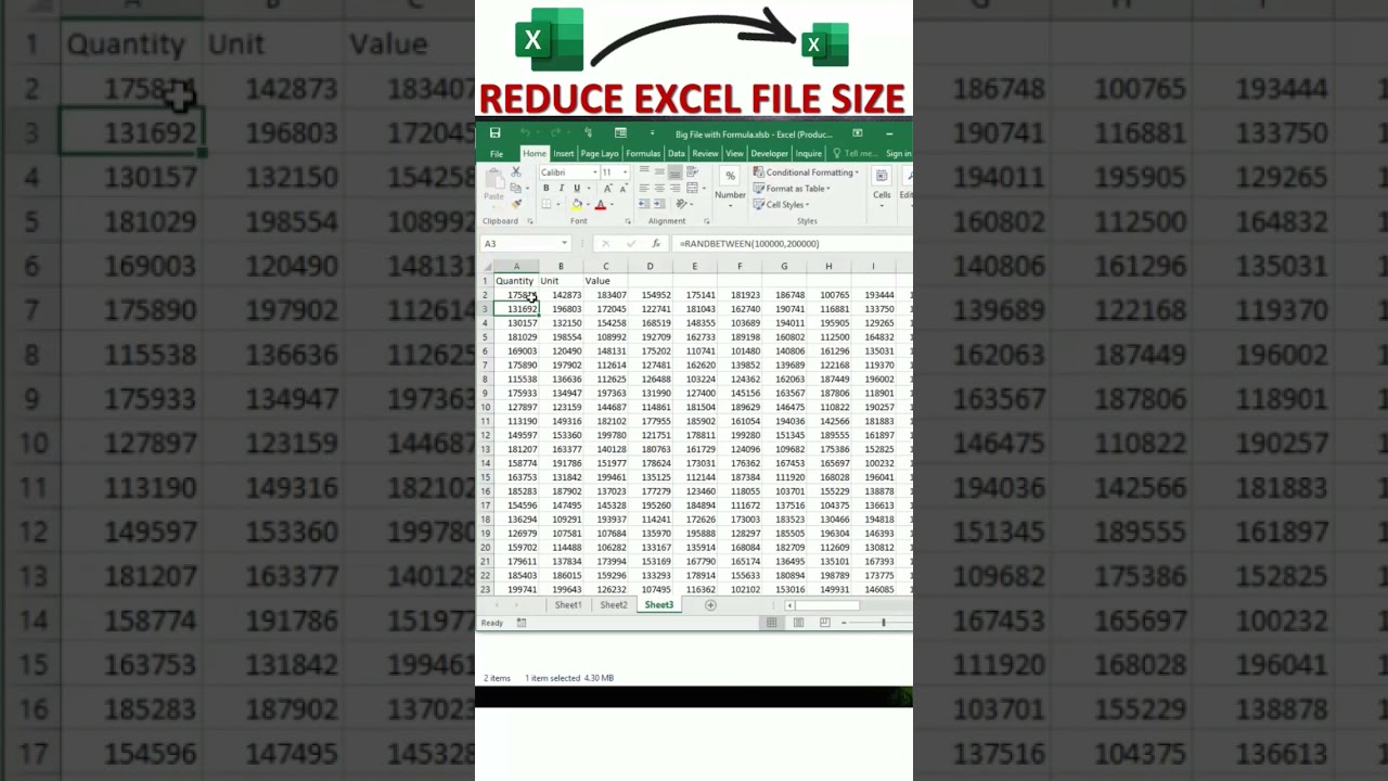 Easy Ways To Reduce Excel File Size Including Hidden Names Youtube