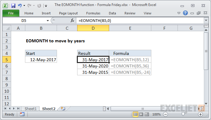 Eomonth In Excel Formula Examples To Use Eomonth Function