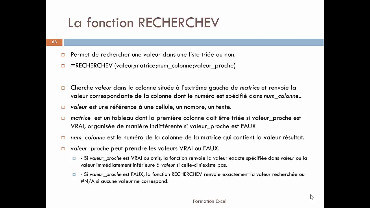 Excel Fonction Recherchev Youtube