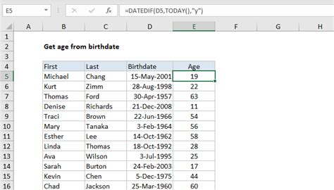 Excel Formula To Determine Age Media Rpgsite