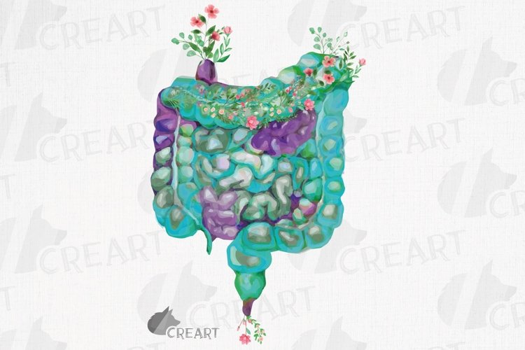 Floral Anatomical Intestines Decor Design 857635